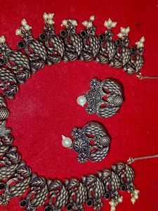 Oxidised Necklace & Earring Set
