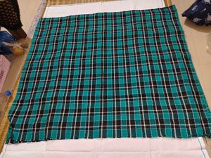 Vintage Plaid Blanket with Fringe