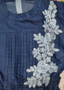 🎀 Chic Denim Fit &amp; Flare Dress 👗