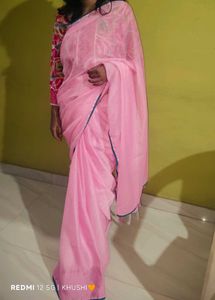 Pink Chiffon Saree