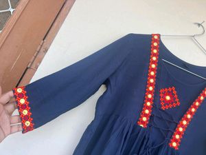 Dark Blue Long Kurta