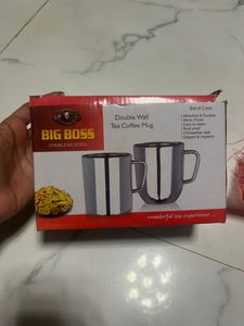 Stainless Steel Coffee Mug Set Of 2