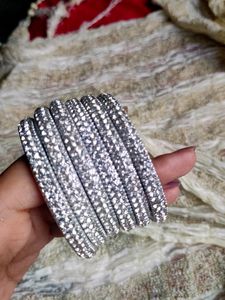 2.4 White Stone Bangles