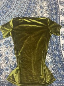 Olive Velvet Top