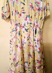 Super Cool/Breathable Floral Yellow Dress