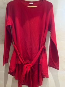Red Long Sleeve Top
