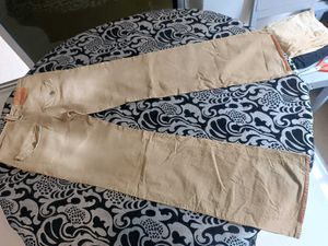 Tan Cream Velvet Pants