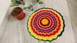 Handmade crochet Colorful Baby Rug With Half Price