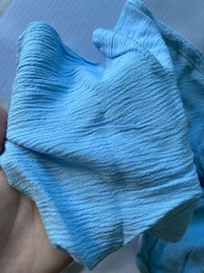 Sky Blue Bell Sleeve Top