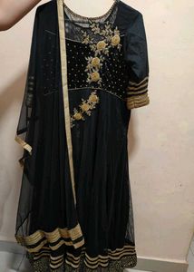 Price Drop💥Black Ethnic Net Ankarkali Gown (Kurta