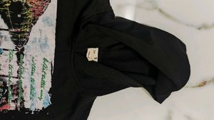 Graphic Print Black Mens Hoodie