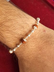 Silver Rudraksh Trendy Rakhi / Bracelet