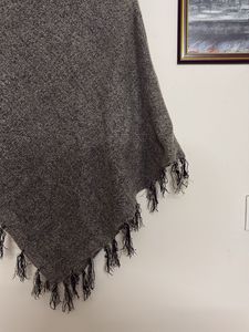 Stylish Grey Faux Fur Poncho