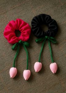 Flower Hair Tie Scrunchies And Free Gift With This