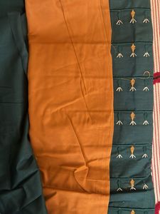 unstitched Elegant Green Salwar Suit set with dupa