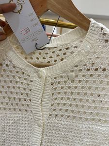 Crochet Knit Button-Up Top