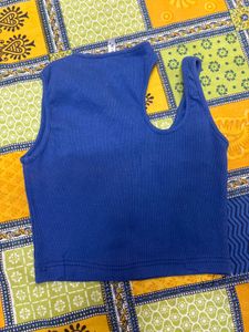 Blue Crop Tank Top