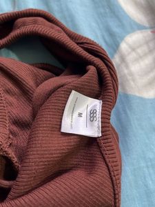Brown Lace Detail Dress