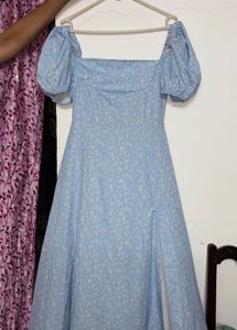 Floral Puff Sleeve Midi Dress