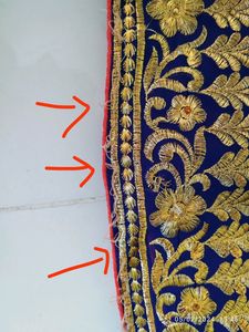 Royal Blue Georgette Saree With Thread Embroidery