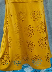 Mustard Cut-Out Skater Dress