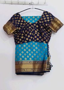 Banarsi Chanderi Silk Saree with Blouse