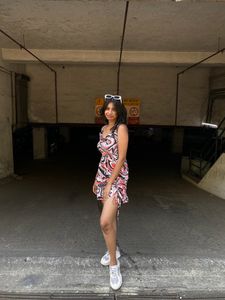 Sexy abstract print dress