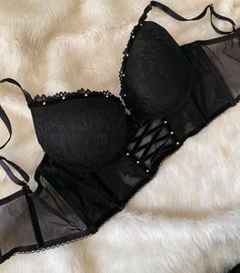 Black Lace Corset Bralette