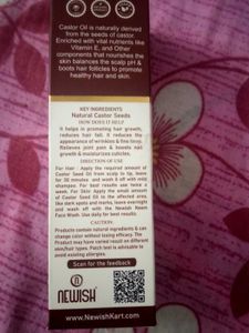 Newish Cold Pressed Castor Seed Oil