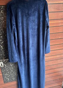 Elegant Blue Embroidered Maxi Dress(XXL)