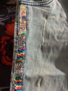 Cute Sequin Jeans