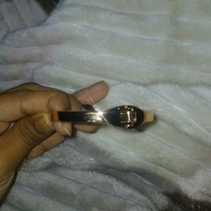 Heart Bangle Bracelet–Rose Gold &amp; Black Enamel