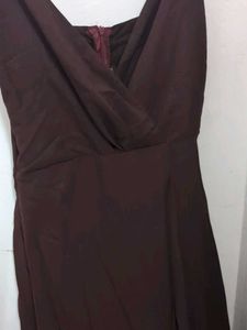 Brown Spaghetti Strap Maxi Dress