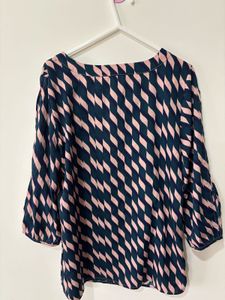 Patterned Blouse with Crochet Detail