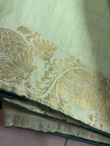 Lime Green Saree with Gold Detail