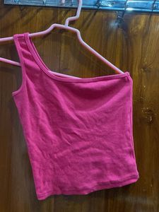 Pink One Shoulder Top