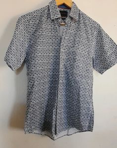 White Blue Combination Half Sleeve Very Nice Shirt