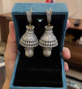 AD WHITE STONE JHUMKAS