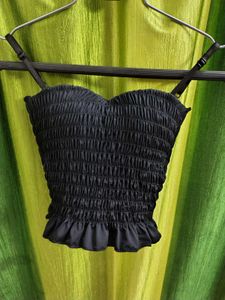 Black Smocked Cami Top
