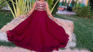 Elegant Maroon Ethnic Gown