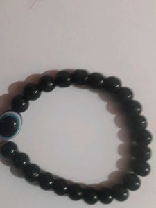 Black Beaded Evil Eye Bracelet