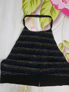 (1113)Sparkly Halter Top