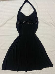 Elegant Black Halter Dress