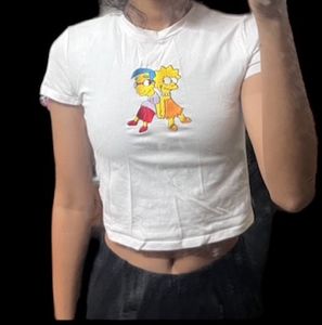 FOREVER 21 x THE SIMPSONS white cropped top