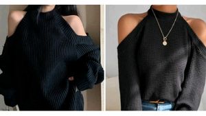 Mauve Cold Shoulder Knit Top