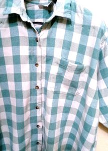 Green &amp; White Checked Shirt