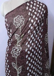 Elegant Brown Printed Saree