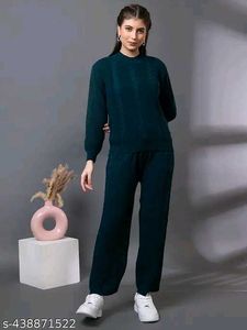 Teal Cable Knit Pullover Sweater