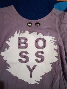 Bossy Graphic Tee Crop Top