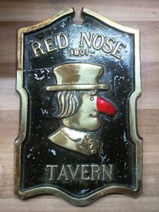 Vintage Metal Sign &#34;Red Nose Tavern&#34;